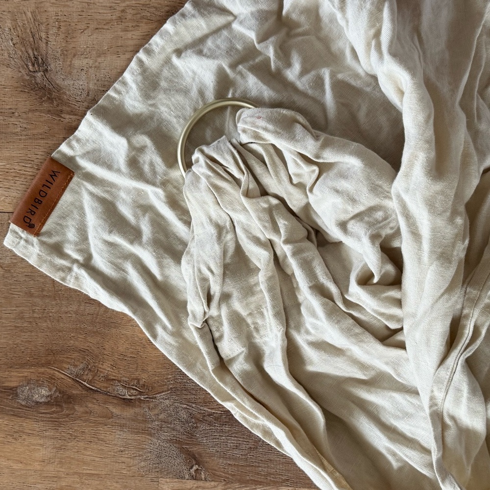 WildBird Linen Ring Sling in Natural Cream with Brass Ring